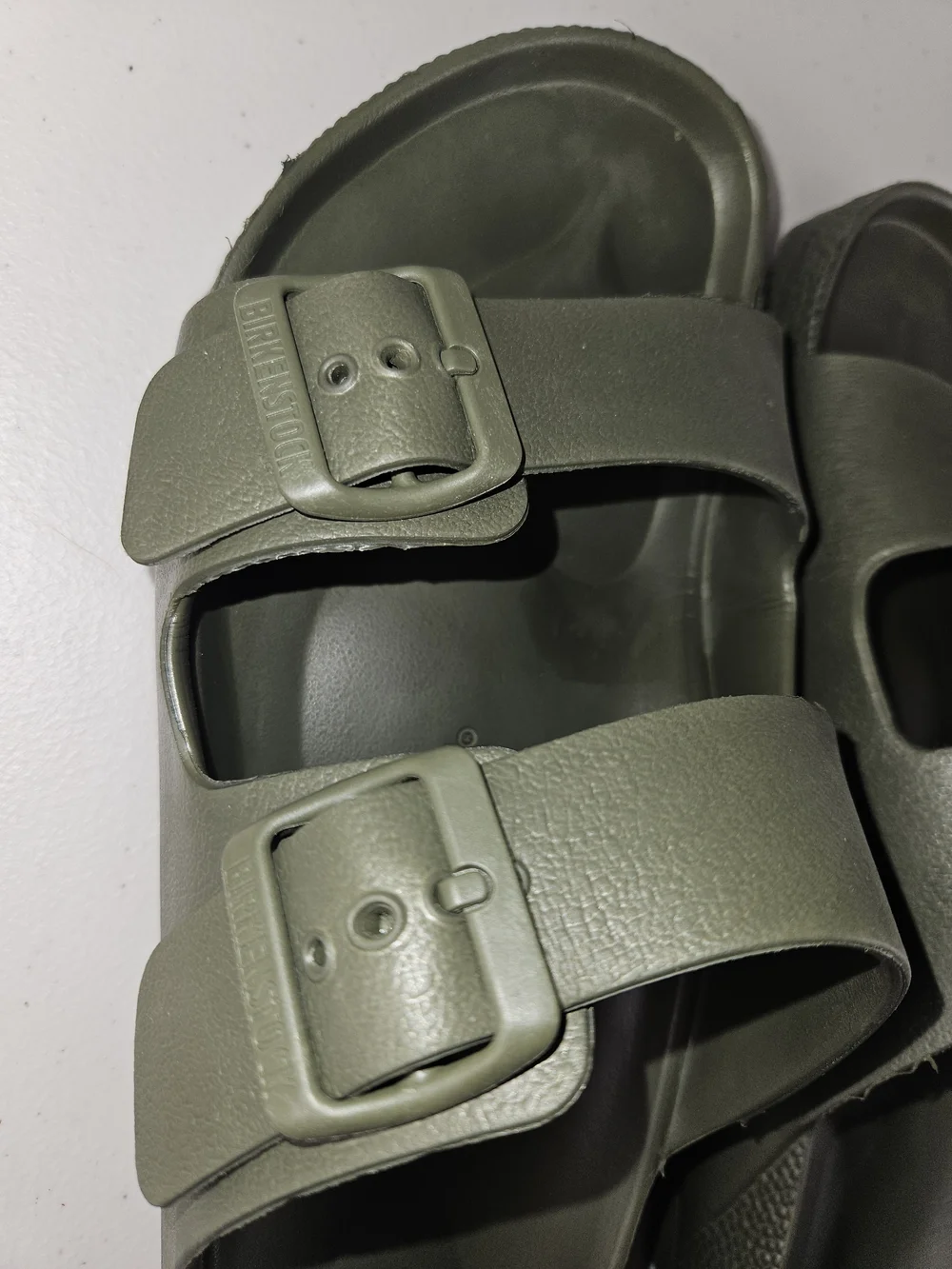 Brand New Birkenstock Olive Green Double Buckle Arizona Sandals Mens Sz 9.5-10